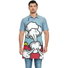 Rays Smoke Pop Art Style Vector Illustration Kitchen Apron by Pakemis