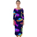 Space Pattern Quarter Sleeve Midi Bodycon Dress View1