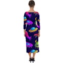 Space Pattern Quarter Sleeve Midi Bodycon Dress View2