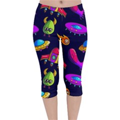 Space Pattern Velvet Capri Leggings  by Pakemis