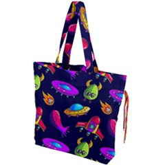 Space Pattern Drawstring Tote Bag by Pakemis