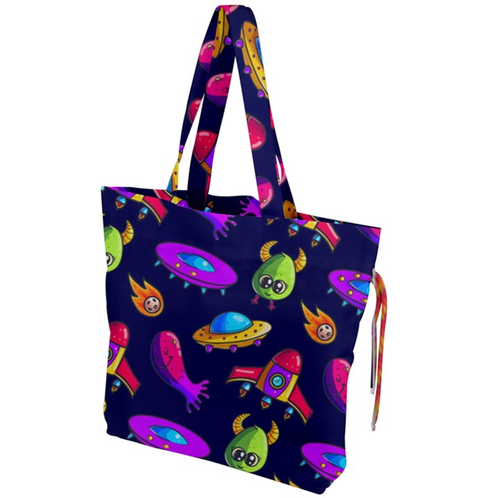 Space Pattern Drawstring Tote Bag