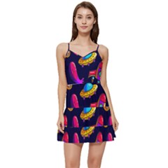 Space Pattern Short Frill Dress by Pakemis