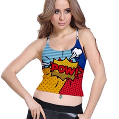 Pow Word Pop Art Style Expression Vector Spaghetti Strap Bra Top by Pakemis