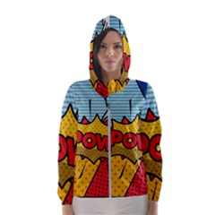 Pow Word Pop Art Style Expression Vector Women s Hooded Windbreaker by Pakemis