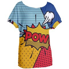 Pow Word Pop Art Style Expression Vector Women s Oversized Tee by Pakemis