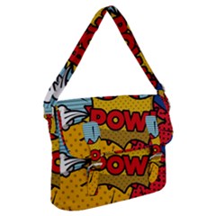 Pow Word Pop Art Style Expression Vector Buckle Messenger Bag by Pakemis