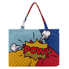 Pow Word Pop Art Style Expression Vector Zipper Medium Tote Bag by Pakemis