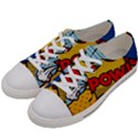 Pow Word Pop Art Style Expression Vector Men s Low Top Canvas Sneakers View2