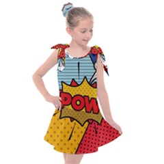 Pow Word Pop Art Style Expression Vector Kids  Tie Up Tunic Dress by Pakemis