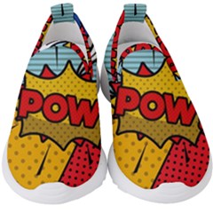 Pow Word Pop Art Style Expression Vector Kids  Slip On Sneakers by Pakemis