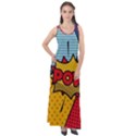 Pow Word Pop Art Style Expression Vector Sleeveless Velour Maxi Dress View1