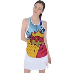 Pow Word Pop Art Style Expression Vector Racer Back Mesh Tank Top by Pakemis