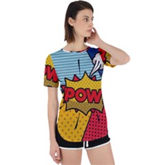 Pow Word Pop Art Style Expression Vector Perpetual Short Sleeve T-shirt by Pakemis