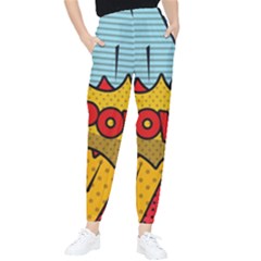 Pow Word Pop Art Style Expression Vector Tapered Pants by Pakemis