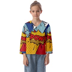 Pow Word Pop Art Style Expression Vector Kids  Sailor Shirt