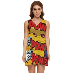 Pow Word Pop Art Style Expression Vector Tiered Sleeveless Mini Dress by Pakemis