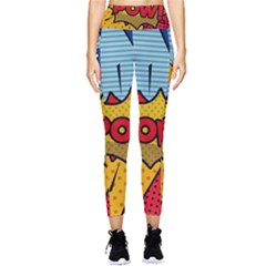 Pow Word Pop Art Style Expression Vector Pocket Leggings  by Pakemis