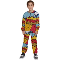 Pow Word Pop Art Style Expression Vector Kids  Sweatshirt Set