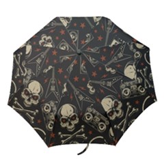 Grunge Seamless Pattern With Skulls Folding Umbrellas by Pakemis