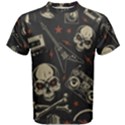 Grunge Seamless Pattern With Skulls Men s Cotton Tee View1