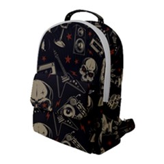 Grunge Seamless Pattern With Skulls Flap Pocket Backpack (large) by Pakemis