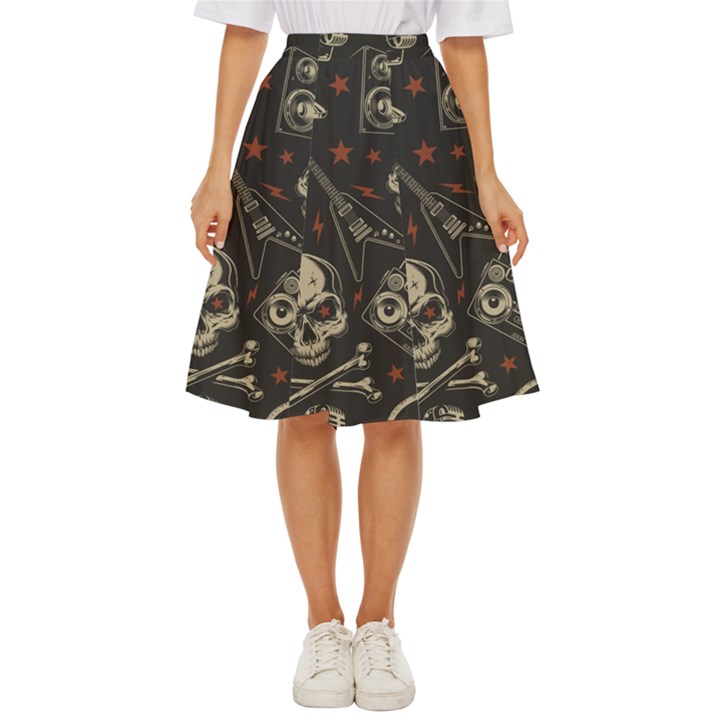 Grunge Seamless Pattern With Skulls Classic Short Skirt