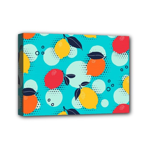 Pop Art Style Citrus Seamless Pattern Mini Canvas 7  X 5  (stretched) by Pakemis