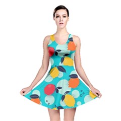 Pop Art Style Citrus Seamless Pattern Reversible Skater Dress by Pakemis