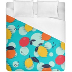 Pop Art Style Citrus Seamless Pattern Duvet Cover (california King Size) by Pakemis