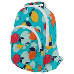 Pop Art Style Citrus Seamless Pattern Rounded Multi Pocket Backpack by Pakemis