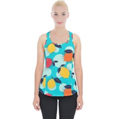 Pop Art Style Citrus Seamless Pattern Piece Up Tank Top by Pakemis