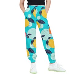 Pop Art Style Citrus Seamless Pattern Kids  Elastic Waist Pants