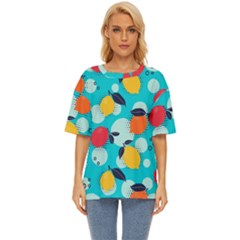 Pop Art Style Citrus Seamless Pattern Oversized Basic Tee by Pakemis