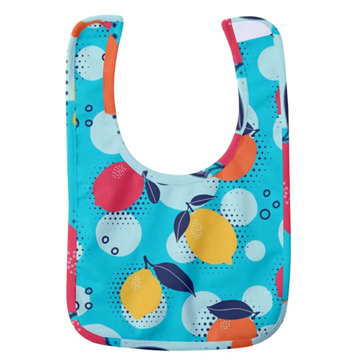 Pop Art Style Citrus Seamless Pattern Baby Bib