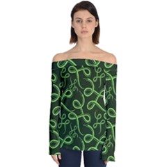 Snakes Seamless Pattern Off Shoulder Long Sleeve Top by Pakemis