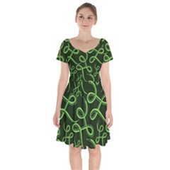 Snakes Seamless Pattern Short Sleeve Bardot Dress by Pakemis