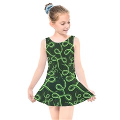 Snakes Seamless Pattern Kids  Skater Dress Swimsuit by Pakemis