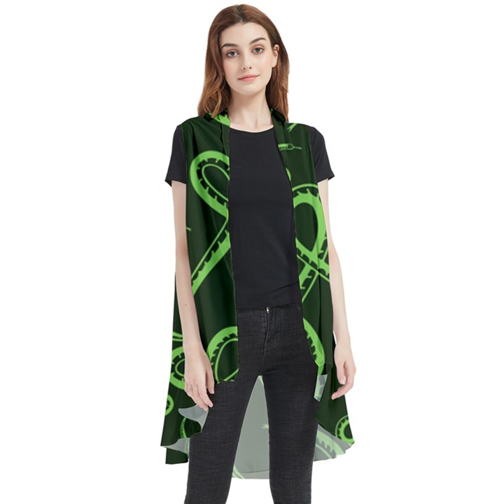 Snakes Seamless Pattern Sleeveless Chiffon Waistcoat Shirt