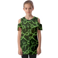 Snakes Seamless Pattern Fold Over Open Sleeve Top by Pakemis