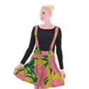 Pink Flower Seamless Pattern Suspender Skater Skirt View1