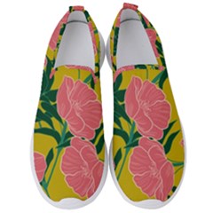 Pink Flower Seamless Pattern Men s Slip On Sneakers by Pakemis