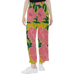 Pink Flower Seamless Pattern Women s Pants  by Pakemis