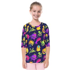 Space Patterns Kids  Quarter Sleeve Raglan Tee