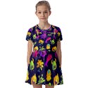 Space Patterns Kids  Short Sleeve Pinafore Style Dress View1