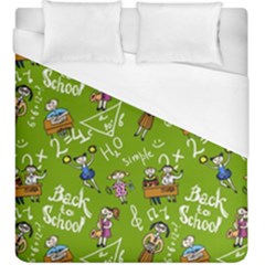 Seamless Pattern With Kids Duvet Cover (king Size) by Pakemis