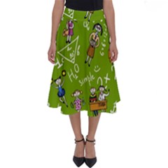 Seamless Pattern With Kids Perfect Length Midi Skirt by Pakemis