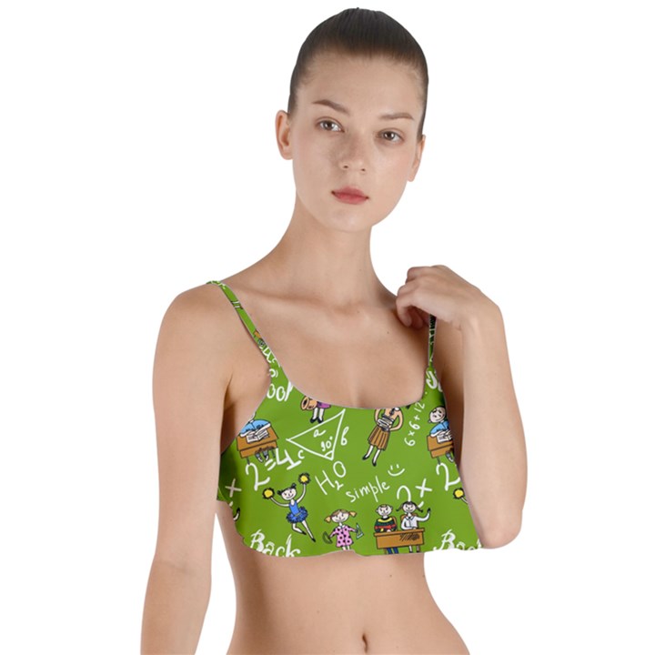 Seamless Pattern With Kids Layered Top Bikini Top 