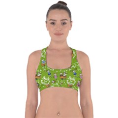 Seamless Pattern With Kids Cross Back Hipster Bikini Top  by Pakemis