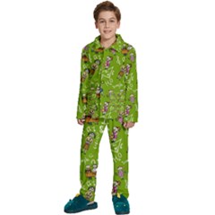 Seamless Pattern With Kids Kids  Long Sleeve Velvet Pajamas Set by Pakemis